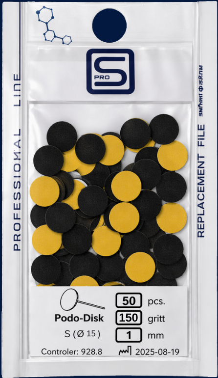 ProSteril Replacement File for the Podo-Disc 50pcs Ø 15 mm (1 mm) 150 grit 50pcs