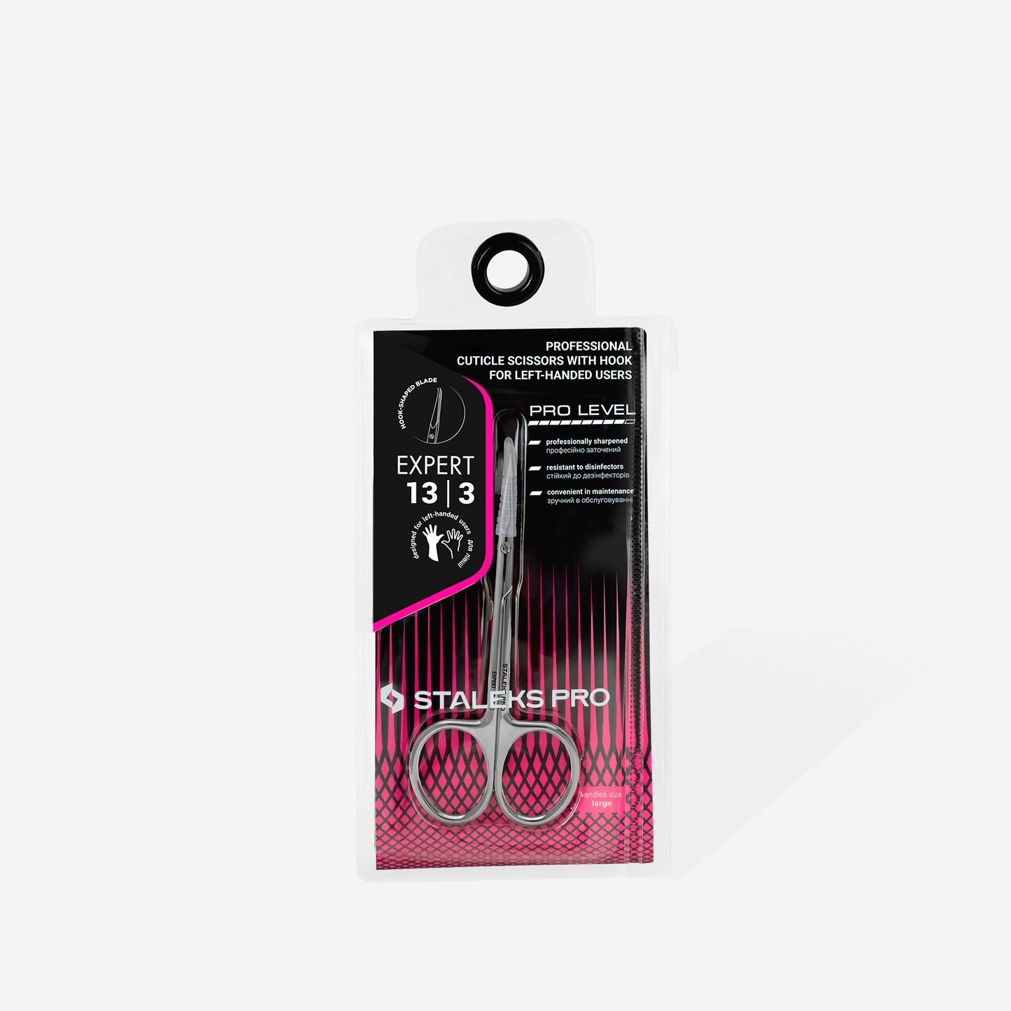 EXPERT 13 TYPE 3 Cuticle Scissors with hook for left-handed users SE-13/3