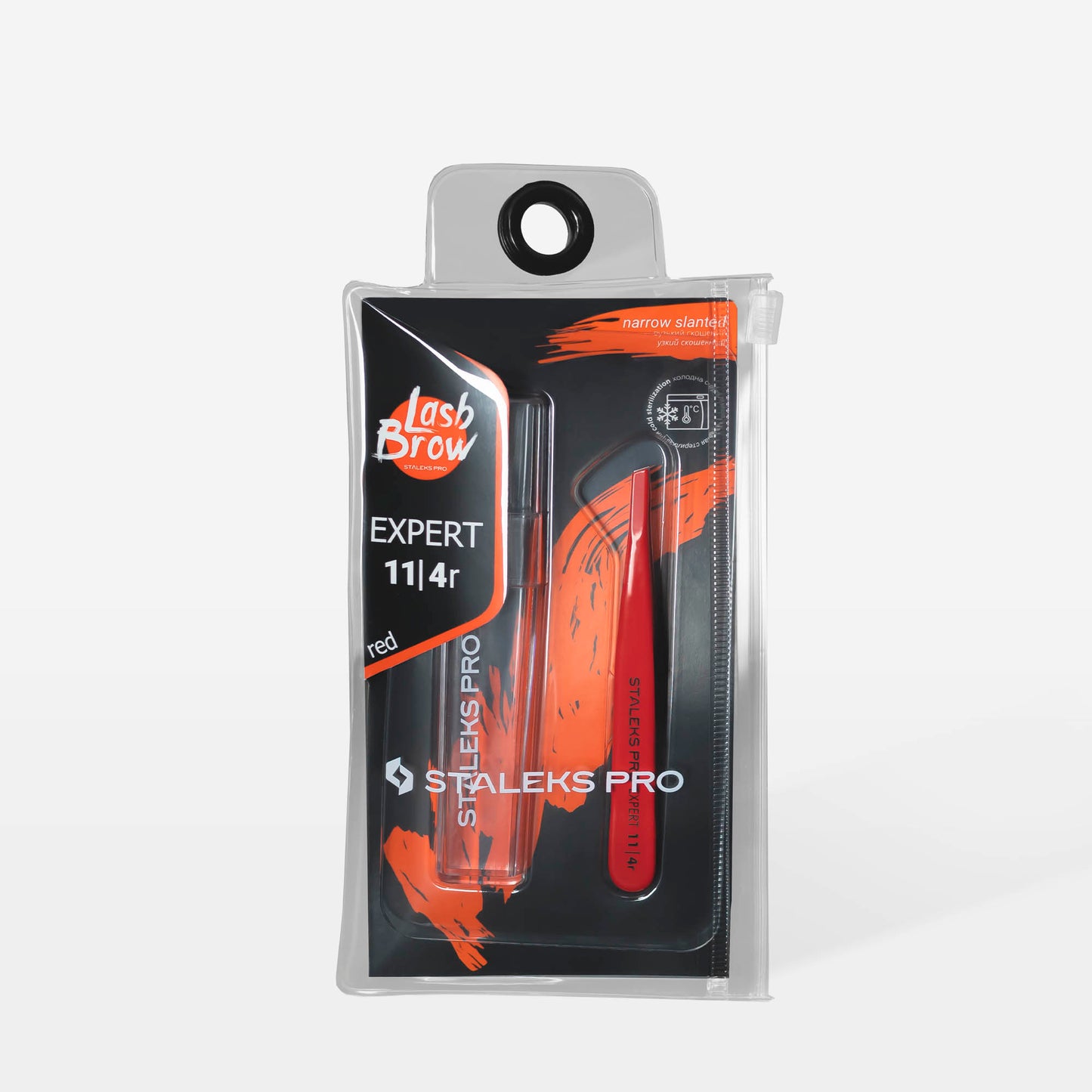 Eyebrow tweezers red EXPERT 11 TYPE 4r (narrow beveled)