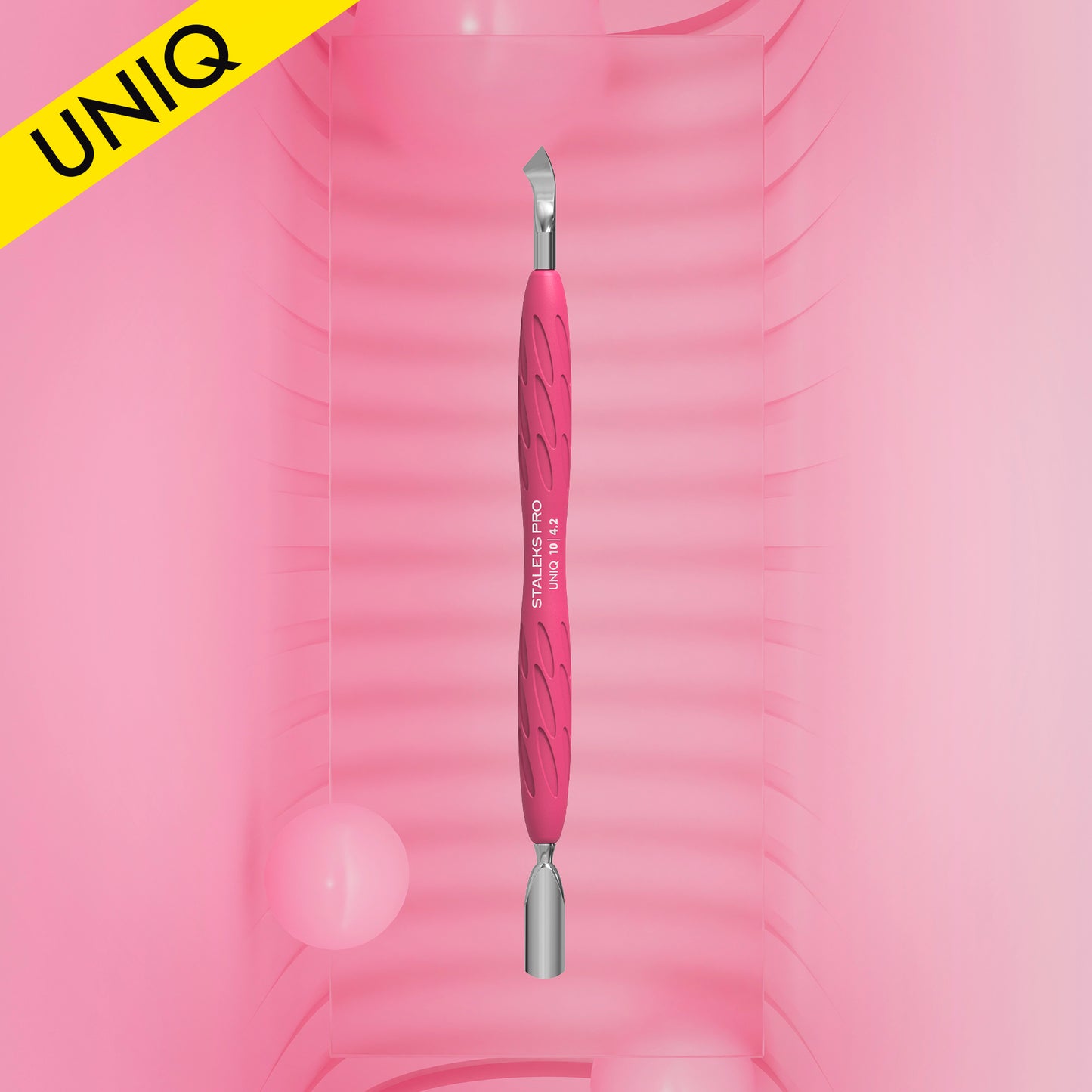 Gummy with silicone handle UNIQ 10 TYPE 4.2 (rounded narrow pusher and bent blade)