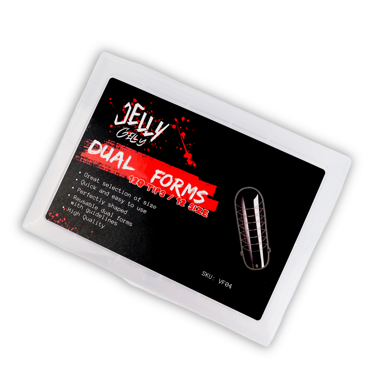 Jelly Gelly dual forms L straight curve 120 tips/12 size