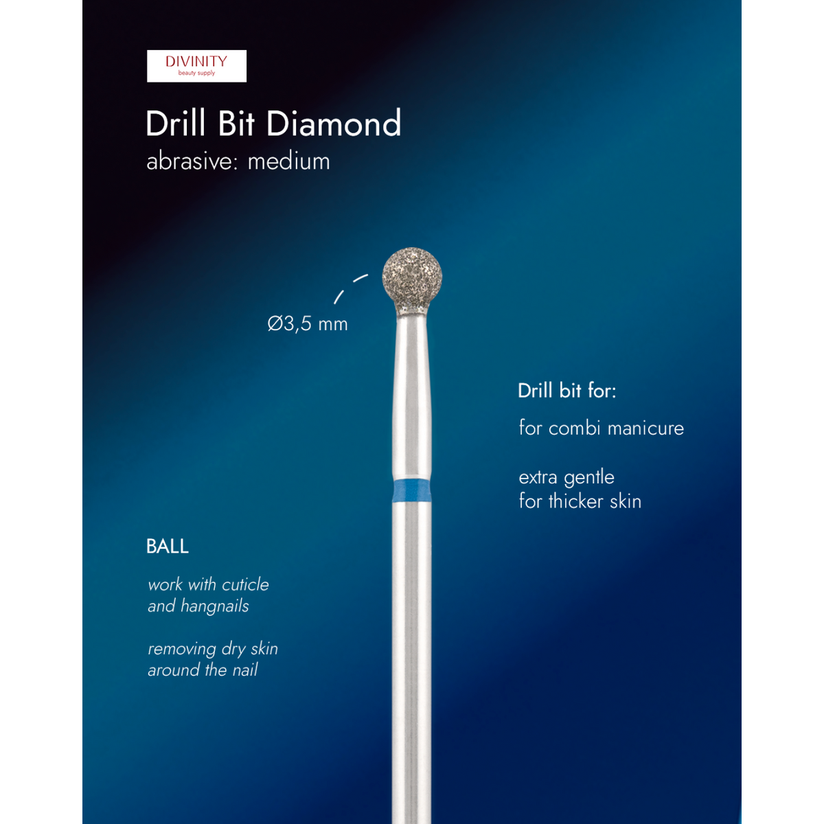 Φρέζα Διαμαντιού Divinity Ball Blue Ø3,5 mm