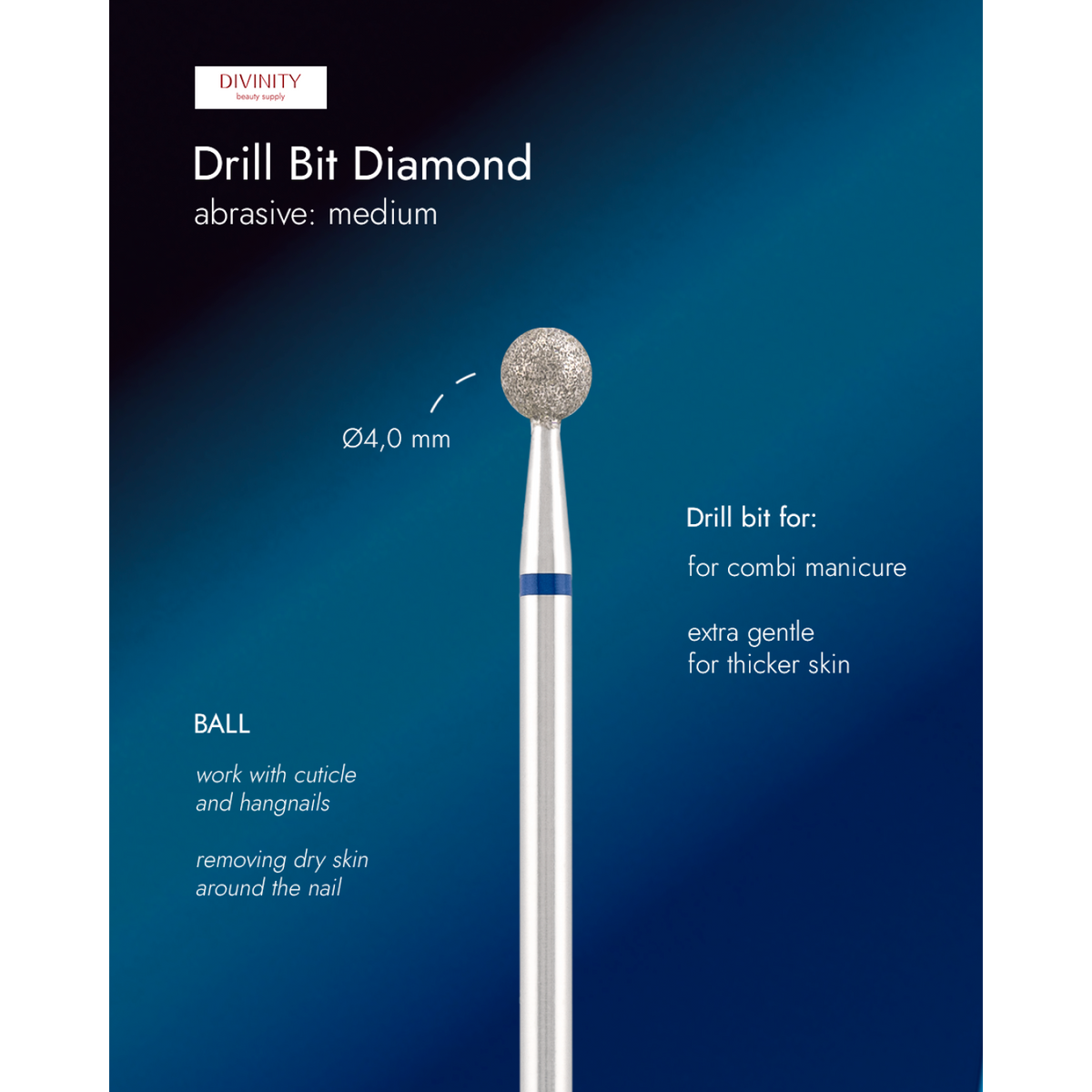 Divinity Diamond Ball Bit Blue Ø4.0 mm