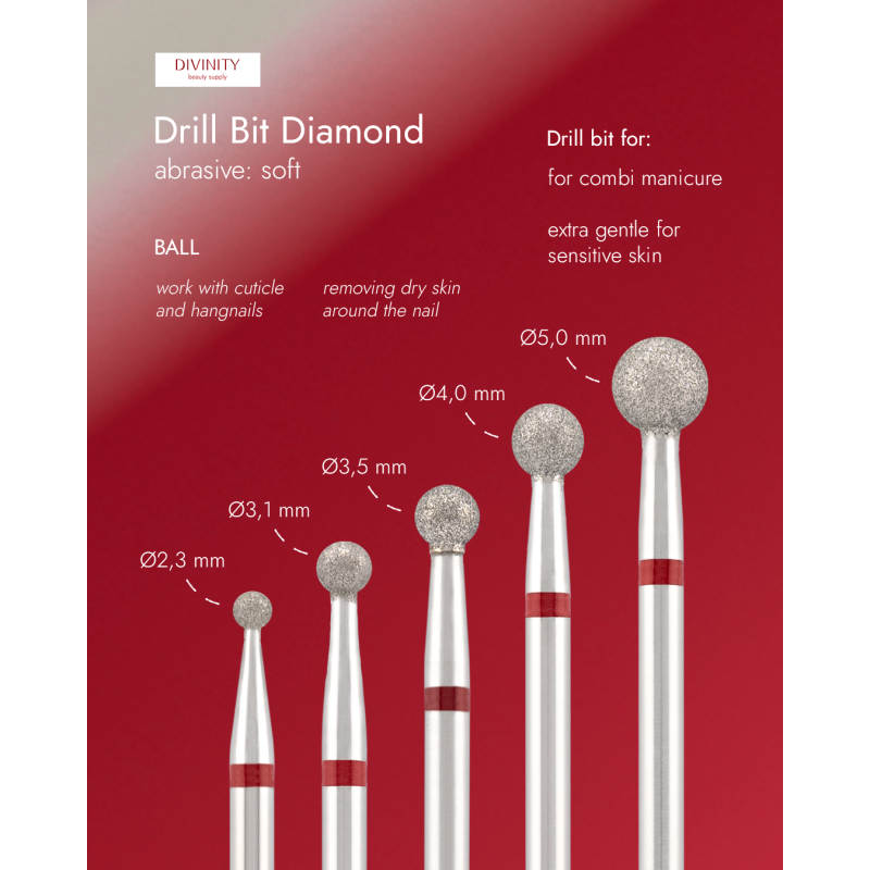 Divinity Diamond Ball Bit Red Ø3.1 mm