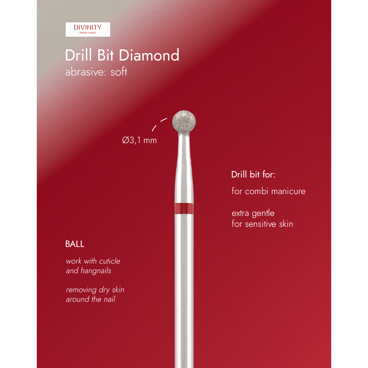 Divinity Diamond Ball Bit Red Ø3.1 mm