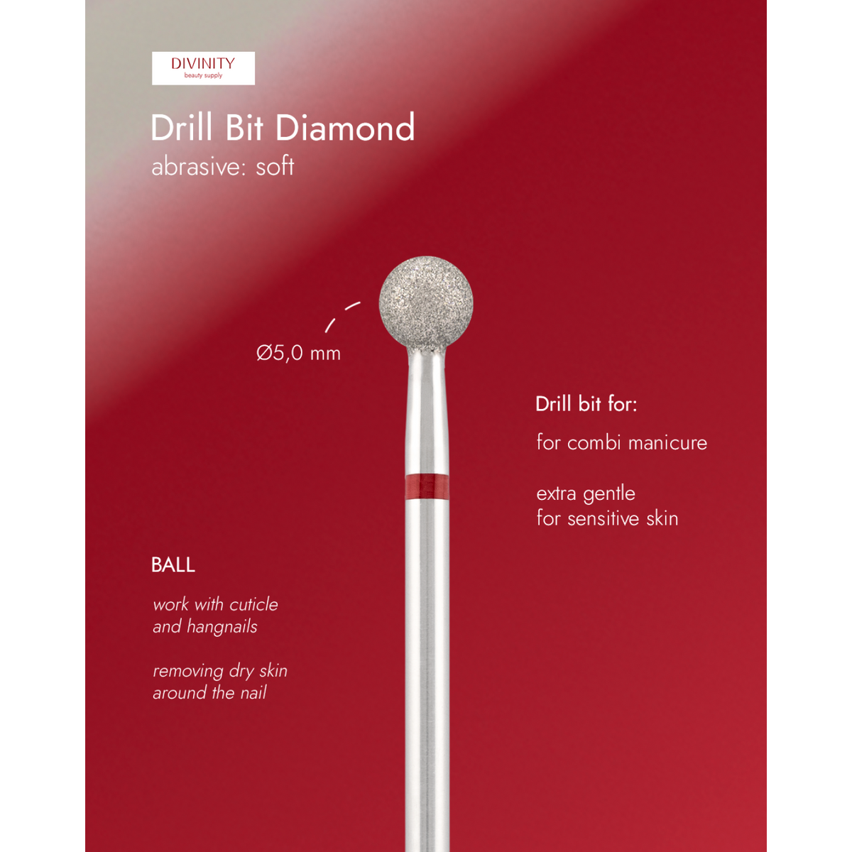 Φρέζα Διαμαντιού Divinity Ball Red Ø5,0 mm