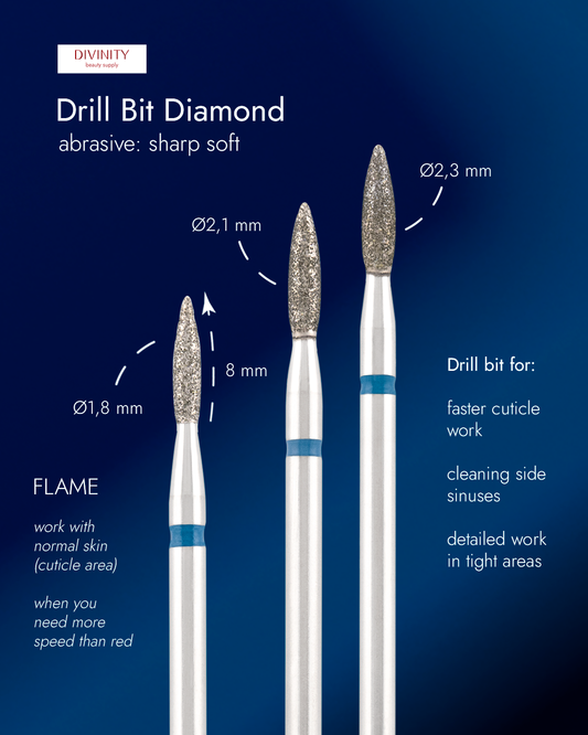 Φρέζα Διαμαντιού Divinity "Flame Sharp" Blue Ø2,3 mm – L 8,0 mm