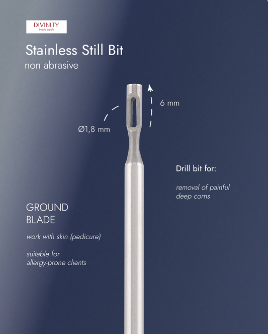 Divinity Stainless Steel Bit with Ground Blade Ø1.8 mm – L 6.0 mm