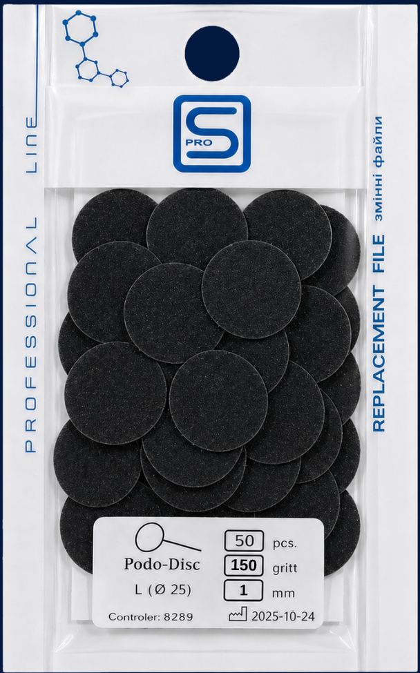 ProSteril Replacement File for the Podo-Disc 50pcs Ø 25 mm (1 mm) 150 grit 50pcs