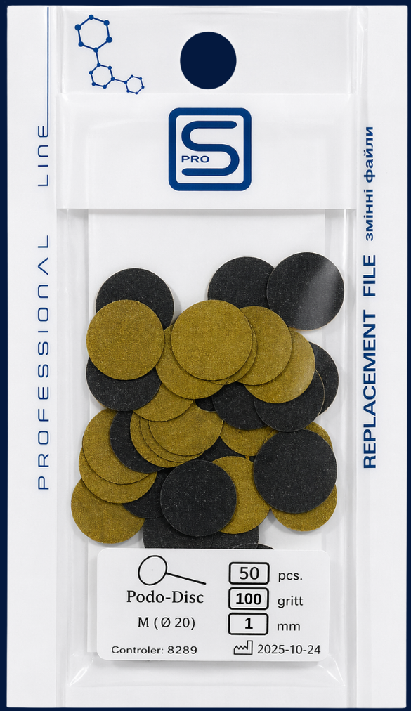 ProSteril Replacement File for the Podo-Disc 50pcs Ø 20 mm (1 mm) 100 grit 50pcs