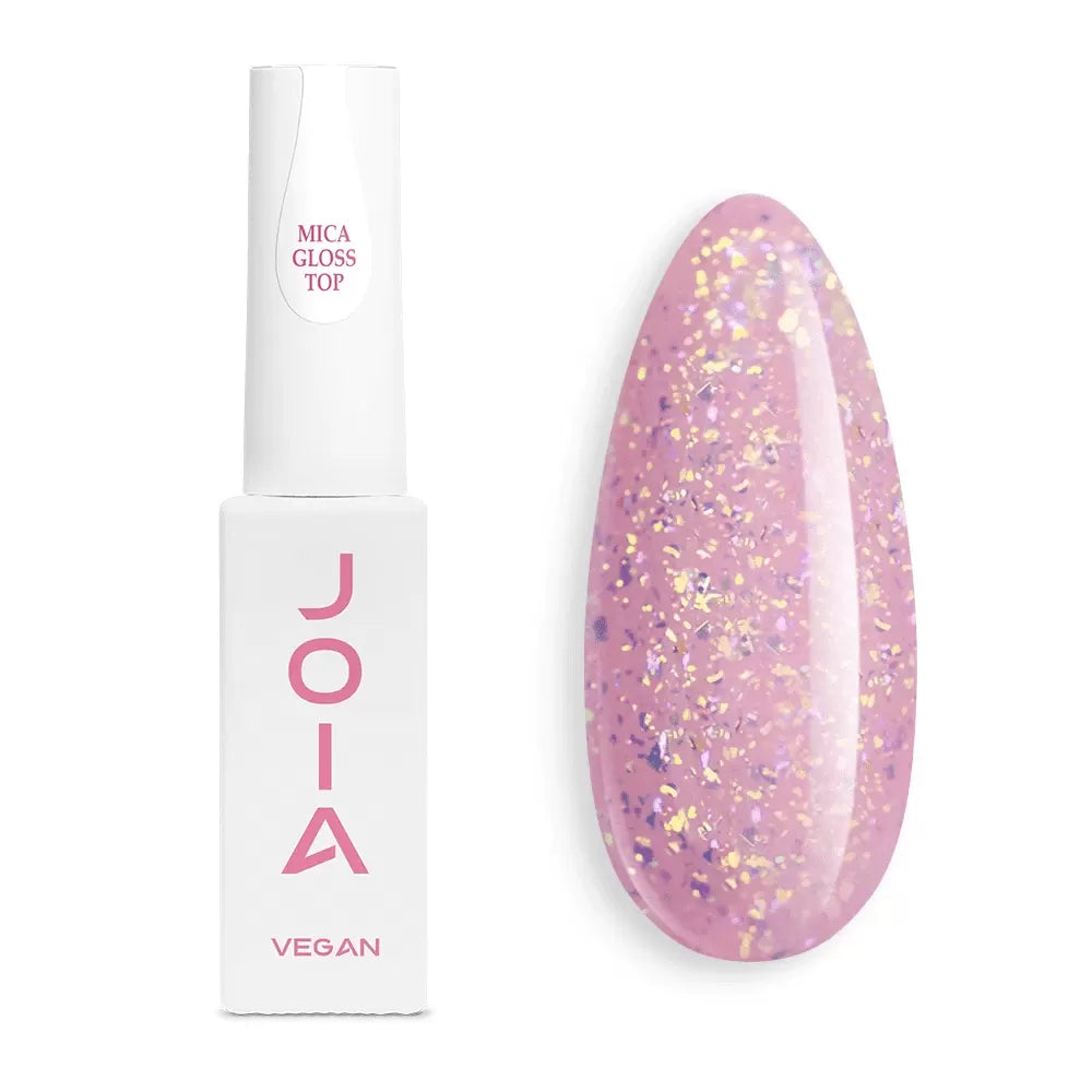 Top with holographic mica. Mica Gloss Top JOIA vegan, 8 ml