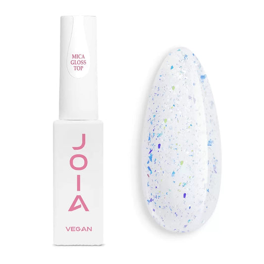 Top with holographic mica. Mica Gloss Top JOIA vegan, 8 ml