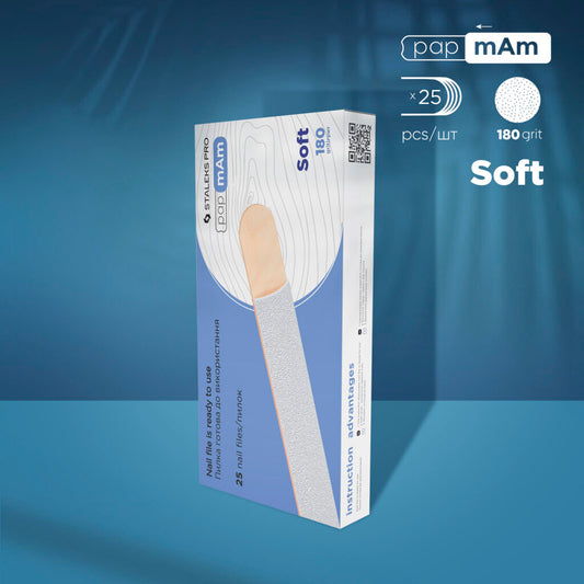 Disposable white files papmAm on soft foam layer and on a wooden base EXPERT 20 180 grit (25 pcs)