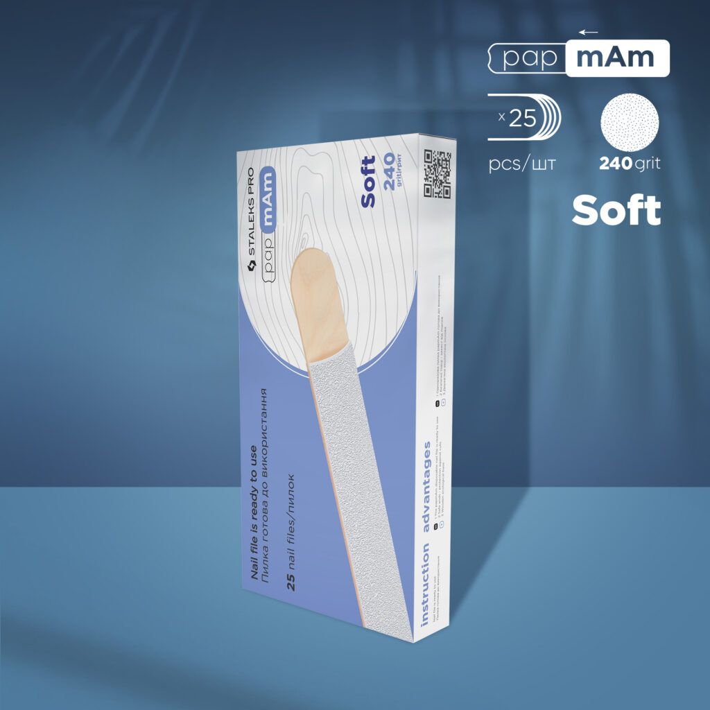 Disposable white files papmAm on soft foam layer and on a wooden base EXPERT 20 240 grit (25 pcs)