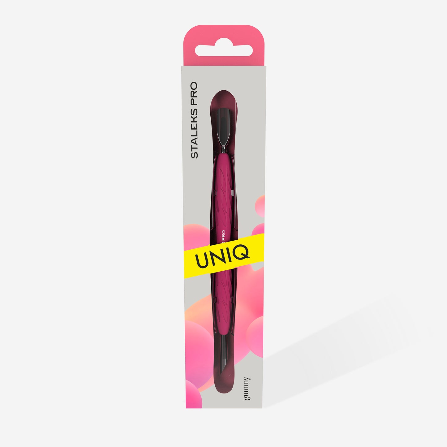 Gummy with silicone handle UNIQ 10 TYPE 2 (rounded narrow and beveled pusher)