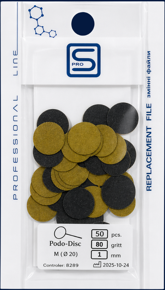 ProSteril Replacement File for the Podo-Disc 50pcs Ø 20 mm (1 mm) 80 grit 50pcs