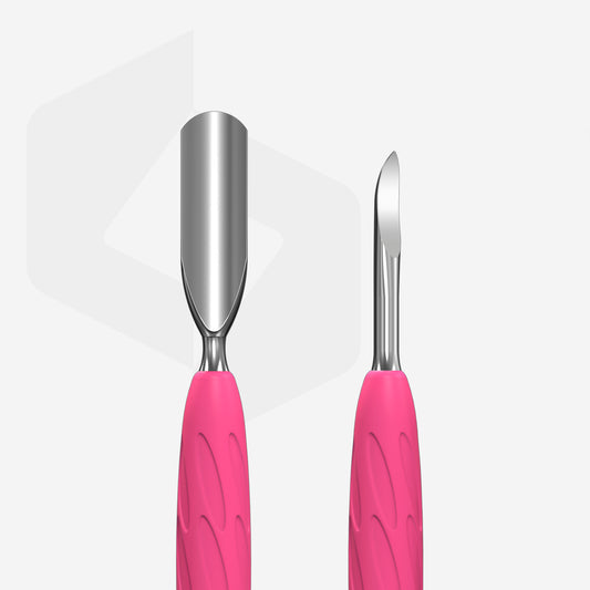 Manicure pusher Gummy with silicone handle UNIQ 10 TYPE 6 (rounded wide pusher and nail cleaner) Staleks