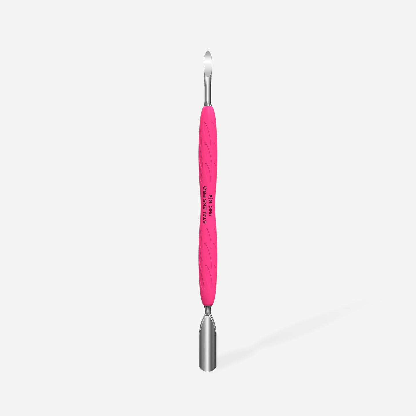 Manicure pusher Gummy with silicone handle UNIQ 10 TYPE 6 (rounded wide pusher and nail cleaner) Staleks